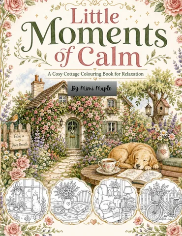 Little Moments of Calm adult colouring book front cover